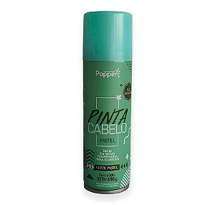 Tinta Temporária Spray para Cabelo - Verde Pastel - 135ml/85g - 1 unidade - Popper - Rizzo