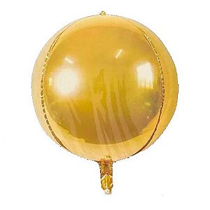 Balão de Festa Metalizado 50'' 110cm - Orbz Dourado - 1 unidade - Rizzo - Rizzo
