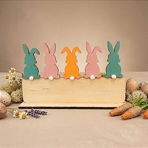 Enfeite MDF de Páscoa Coelhinhos - 1 unidade - Rizzo