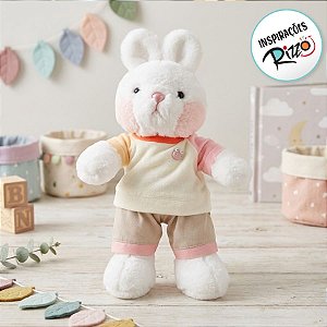 Coelho de Pelúcia com Mangas Coloridas Rosa - 38cm - 1 unidade - Rizzo