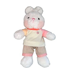 Coelho de Pelúcia com Mangas Coloridas Rosa - 38cm - 1 unidade - Rizzo