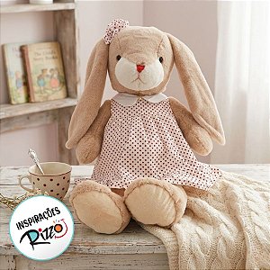 Coelha de Pelúcia de Vestido Pontilhado - 67cm - 1 unidade - Rizzo