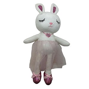 Coelha Bailarina de Pelúcia - Rosa - 41cm - 1 unidade - Rizzo