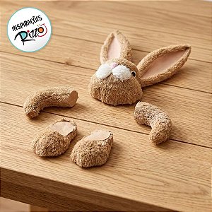 Kit Decorativo Coelho Marrom - 30x13cm - 1 unidade - Cromus - Rizzo