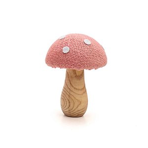 Cogumelo Decorativo - 12cm - Bege/Rosa  - 1 unidade - Cromus - Rizzo