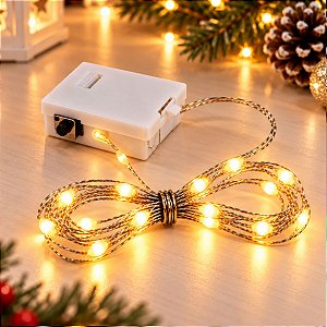 Cordão de LED Fio de Fada Amarelo - 90cm - 1 unidade - Rizzo