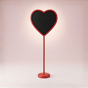 Lousa para Personalizar Coração com apoio Vermelho - 20cm - 6 unidades - Rizzo
