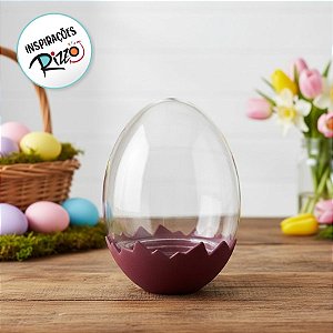 Ovo Transparente Casquinha - Base Marrom - 7cm - 10 unidades - Rizzo