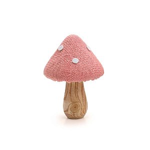 Cogumelo Decorativo - 13cm - Bege/Rosa  - 1 unidade - Cromus - Rizzo