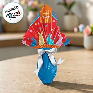 Saco Express 35x35cm para Ovos de 250g a 350g - Feelings Azul - 25 unidades - Cromus - Rizzo