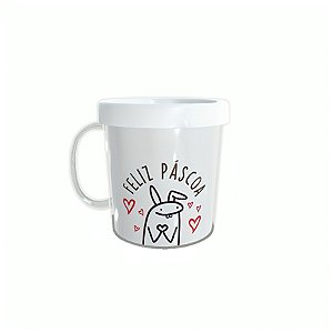 Caneca Acrílica Rosqueável Personalizada - Páscoa Flork - Branco - 1 unidade - Rizzo