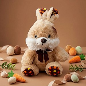 Coelho de Pelúcia Bege - 21cm - 1 unidade - Rizzo