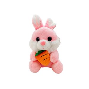 Chaveiro Coelho de Pelúcia Rosa - 13cm - 1 unidade - Rizzo