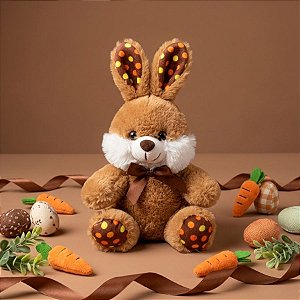 Coelho de Pelúcia Marrom - 21cm - 1 unidade - Rizzo