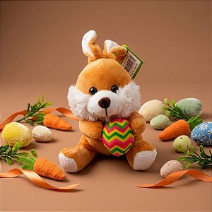 Coelho de Pelúcia Marrom - 15cm - 1 unidade - Rizzo