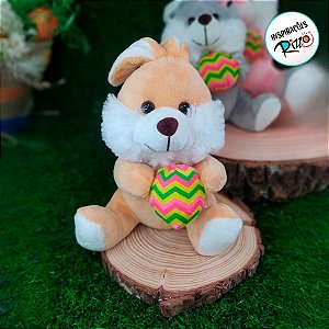 Coelho de Pelúcia Marrom - 15cm - 1 unidade - Rizzo