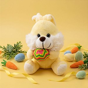 Coelho de Pelúcia Amarelo - 15cm - 1 unidade - Rizzo