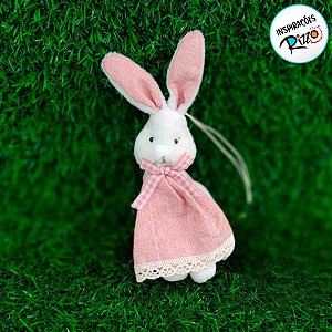 Coelho Decorativo Vestido Rosa - 15cm - 1 unidade - Cromus - Rizzo