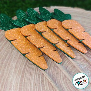 Palito Decorativo - Cenouras - 22cm - 6 unidades - Rizzo