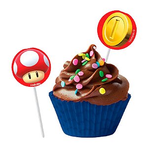 Bandeirinha para Docinhos - Super Mario - 8 unidades - FestColor - Rizzo