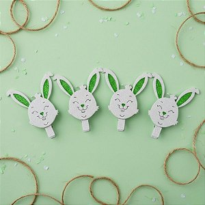 Prendedor de Páscoa - Coelho Cabeça  - 4 unidades - Rizzo