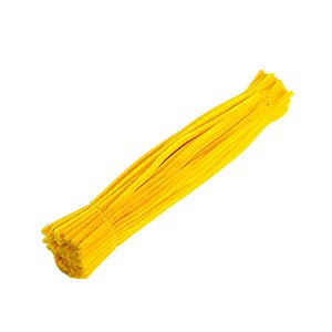 Haste de Chenille 30cm - Amarelo Bandeira - 100 unidades - Rizzo