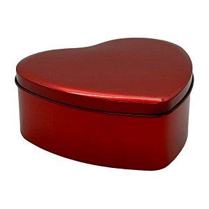 Lata Coração - Vermelho - 12x5x11,8cm - 1 unidade - Rizzo