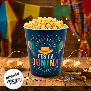 Balde de Pipoca - Festa Junina Chapéu de Palha - 1 unidade - Rizzo