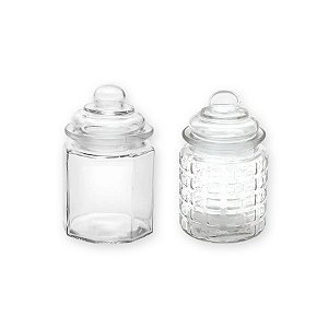 Kit 2 Potes de Vidro Hermético com Tampa - 280ml - Rizzo