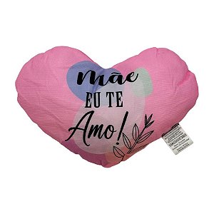 Almofada Coração de Pelúcia - Mãe Eu te Amo - 26x18,5cm - 1 unidade - Rizzo