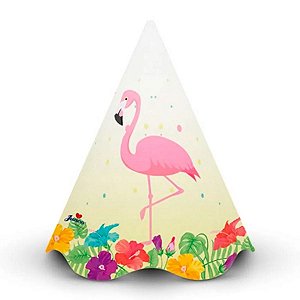 Chapéu Tropical Flamingo Flores  - 8 unidades - Junco - Rizzo
