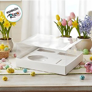 Caixa Kit Confeiteiro - Meio Ovo de 100g a 150g - 20,5x17x9,7cm - Branca - 5unidades - Assk