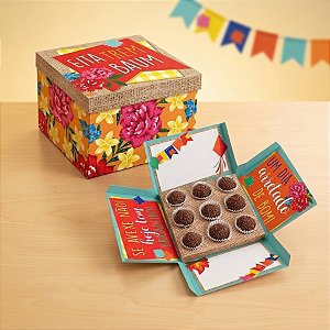 Caixa Surpresa para Docinhos Festa Junina Laranja - 1 Unidade - Cromus - Rizzo