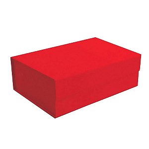 Caixa de Papel Rígido Retangular Vermelho - 24x15cm - 1 unidade - Rizzo