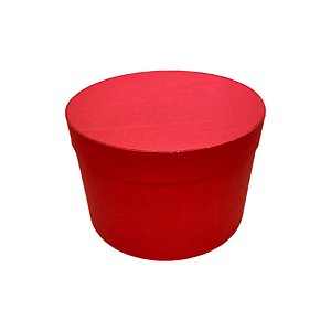 Caixa de Papel Rígido Redonda Vermelho - 22,5x15cm - 1 unidade - Rizzo