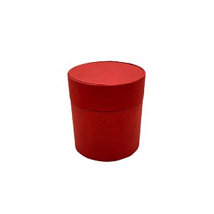 Caixa de Papel Rígido Redonda Vermelho - 10x9cm - 1 unidade - Rizzo