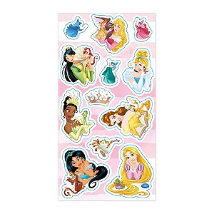Cartela Adesiva - Princesas da Disney - 12 unidades - Regina - Rizzo