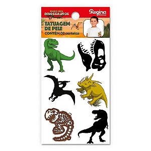 Tatuagem Temporária para Pele - Dinossauro - 12 unidades - Regina - Rizzo