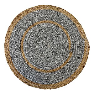 Sousplat Cinza com Palha - 38cm - 1 unidade - Rizzo - Rizzo