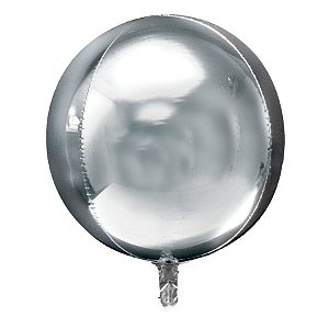 Balão de Festa Metalizado 32'' 80cm - Orbz Prata - 1 unidade - Rizzo
