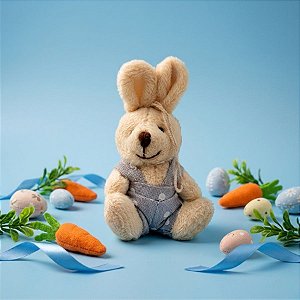 Mini Coelho de Pelúcia Azul Poa - 10cm - 1 unidade - Cromus - Rizzo