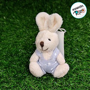 Mini Coelho de Pelúcia Azul Poa - 10cm - 1 unidade - Cromus - Rizzo