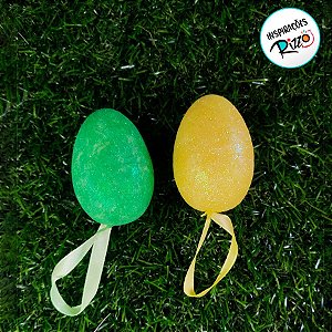Mini Ovos de Páscoa - Verde e Amarelo - 5,5cm - 1 unidade - Rizzo