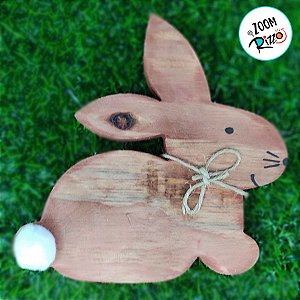 Enfeite Decorativo Coelho Vermelho em Madeira - 15cm - 1 unidade - Rizzo
