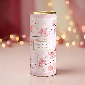 Lata para Presente Rígida - Pra Você com Carinho Rosa - 1 unidade - Cromus - Rizzo