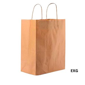 Sacola de Papel EXG 38,5x33x21cm - Kraft Fundo Largo - 10 unidades - Cromus - Rizzo