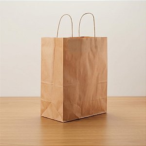 Sacola de Papel P 24x19,5x13cm - Kraft Fundo Largo - 10 unidades - Cromus - Rizzo