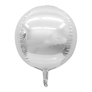 Balão de Festa Metalizado 22" 55cm - Orbz Prata - 1 unidade - Rizzo