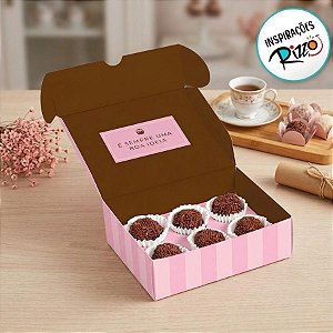 Caixa para Brigadeiros - Brigadeiro Rosa - 10 unidades - Cromus - Rizzo