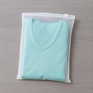 Saco Trilho Zip Transparente Fosco Com Furo - 30x20cm  - 50 unidades - Rizzo